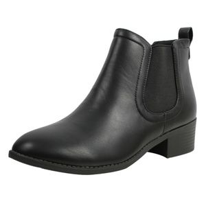 Black Chelsea Low Heel Ankle Boot